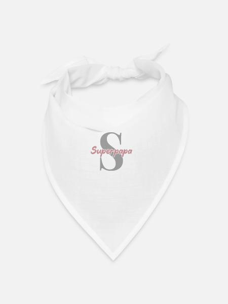 Superpapa - Bandana Dreieckstuch - Weiß