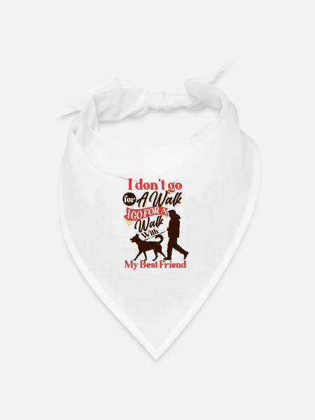 Ich gehe mit meinem besten Freund spazieren, Gassi - Bandana Dreieckstuch - Weiß