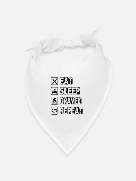 Eat Sleep Gravel Repeat - Bandana Dreieckstuch - Weiß