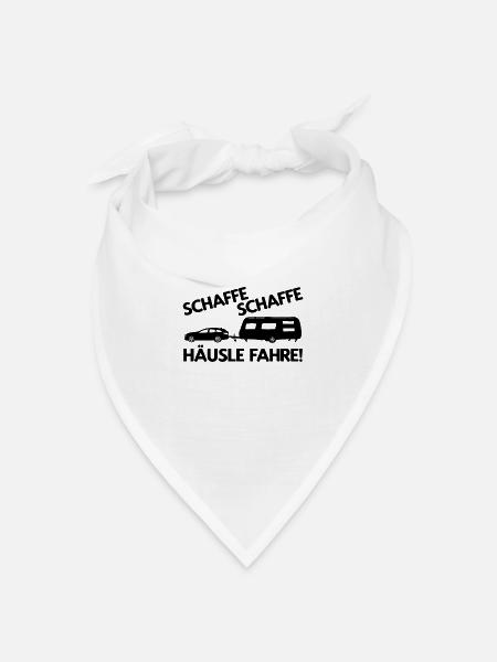 Campingplatz Wohnwagen Lustiges Camping - Bandana Dreieckstuch - Weiß