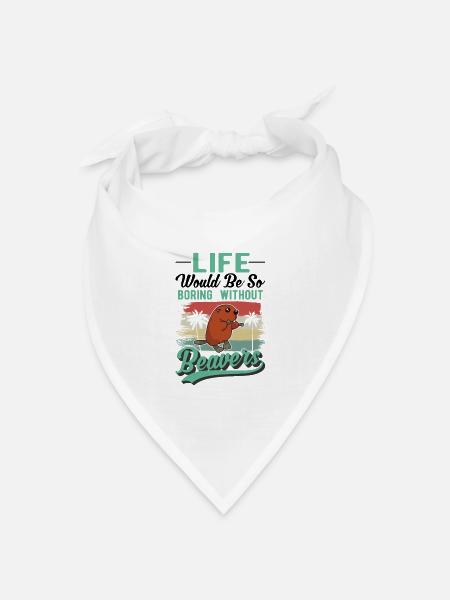 Biber Geschenk Biberdamm - Bandana Dreieckstuch - Weiß