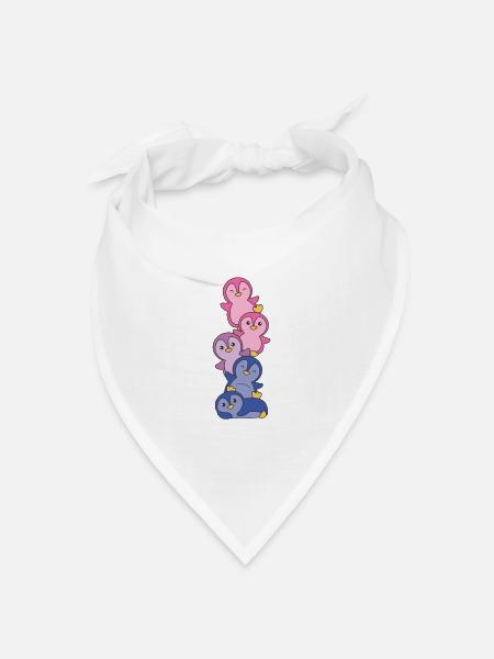 Bisexuell Flag Pride LGBTQ süßer Pinguin - Bandana Dreieckstuch - Weiß