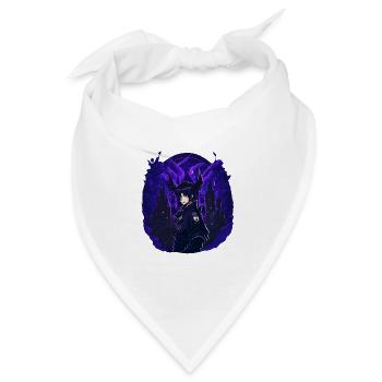 Goth Anime Girl dark night - Bandana Dreieckstuch - Weiß - Vorne