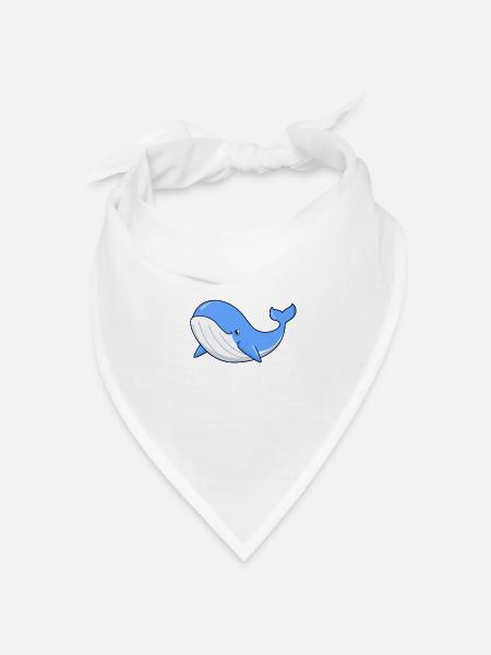 Kawaii Wal - Blauwal - Bandana Dreieckstuch - Weiß