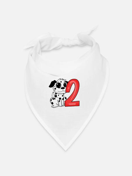 2 Geburtstag 2 Jahre alt mit Tier Motiv - zwei - Bandana Dreieckstuch - Weiß