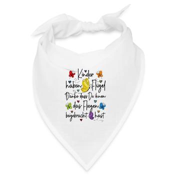 Kita Abschied Danke - Kinder haben Flügel  - Bandana Dreieckstuch - Weiß - Vorne