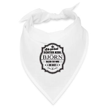 Absolut Echter Kerl Björn Bleib So Wie Du Bist - Bandana Dreieckstuch - Weiß - Vorne