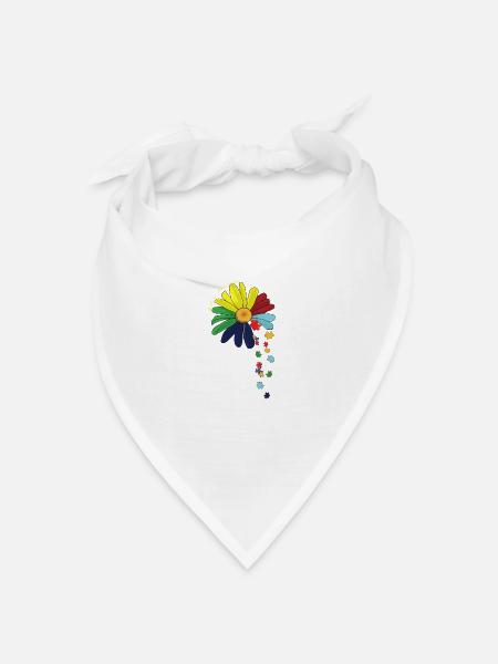 Wählen Sie Kind Autismus Bewusstsein Sonnenblume Mama Liebhaber - Bandana Dreieckstuch - Weiß