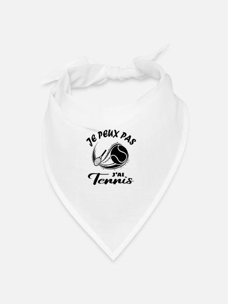 Ich kann nicht, ich habe Tennis - Bandana Dreieckstuch - Weiß