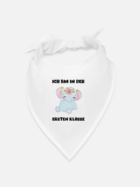 Mädchen Einschulung 2023 Schulbeginn Schulkind - Bandana Dreieckstuch - Weiß