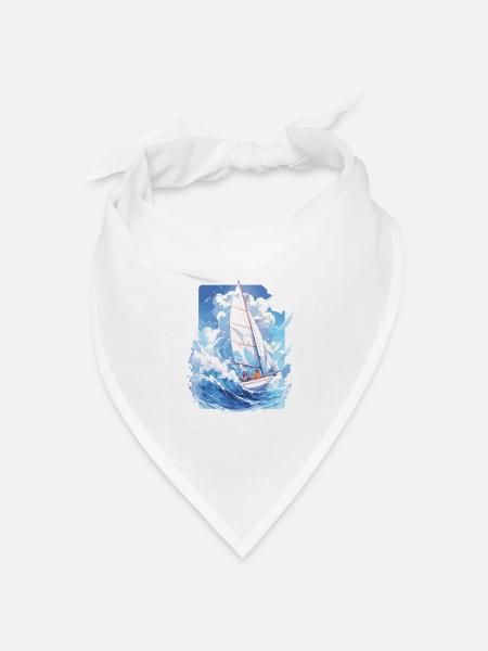 Segeln Segelboot Sport Segeln Segler Geschenke - Bandana Dreieckstuch - Weiß