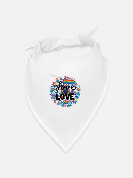 Pride LGBT Liebe gewinnt, wir sind queer und stolz - Bandana Dreieckstuch - Weiß