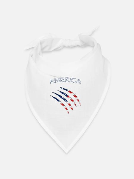 America, Claws, Cuts, Amerika, USA  - Bandana Dreieckstuch - Weiß