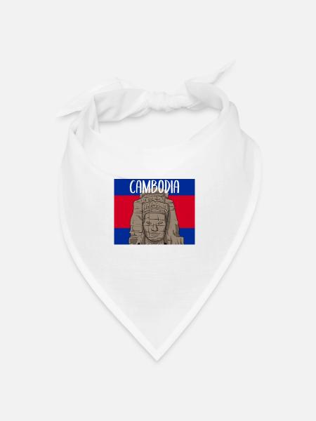 Kambodscha Tempel Khmer Vintage Flagge I Geschenk - Bandana Dreieckstuch - Weiß