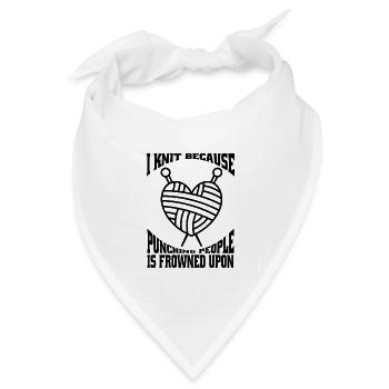 Stricken Häkeln Schneider Schneiderin Strickerin - Bandana Dreieckstuch - Weiß - Vorne