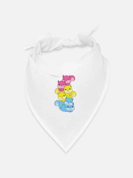 Pansexuell Flag Pride LGBTQ süßer Eichhörnchen - Bandana Dreieckstuch - Weiß