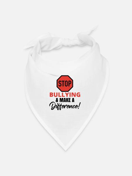 Mobbing-Prävention | Kein Mobbing | Freundlichkeit - Bandana Dreieckstuch - Weiß