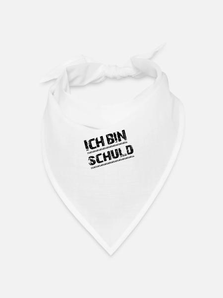 Ich bin schuld - Bandana Dreieckstuch - Weiß