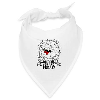 Verrückter, Funkiger Freak Monster Hund - Bandana Dreieckstuch - Weiß - Vorne