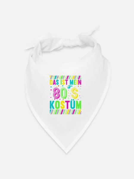 80er Motto Party Das ist mein 80er Jahre Kostüm - Bandana Dreieckstuch - Weiß