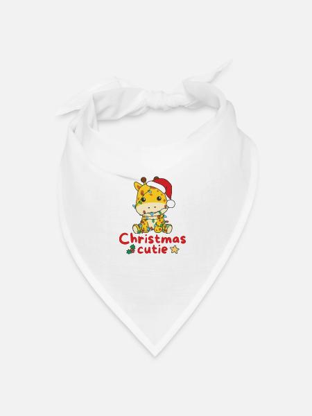 Giraffe Weihnachten Giraffen Christmas Cutie - Bandana Dreieckstuch - Weiß
