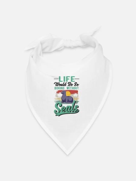Robbe Geschenk Seehund Seelöwe - Bandana Dreieckstuch - Weiß