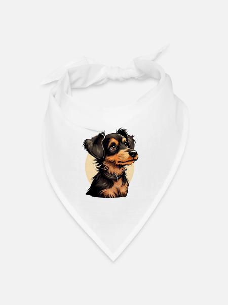 Niedliches Hundedesign / Fröhliches Design - Haustier - Bandana Dreieckstuch - Weiß