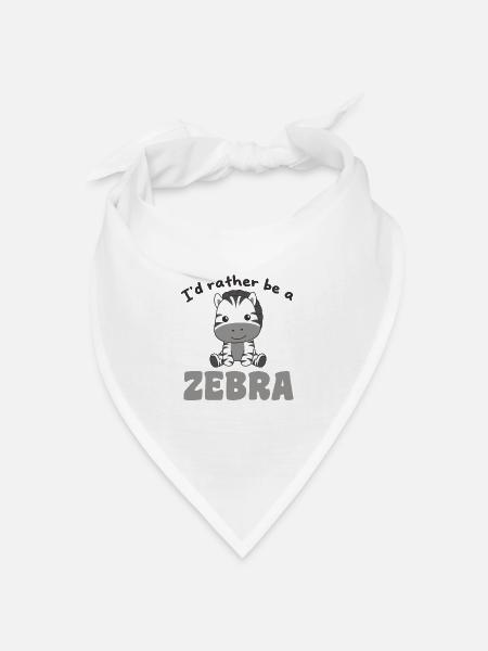 Ich wäre lieber ein Zebra - süßes Zebra - Bandana Dreieckstuch - Weiß