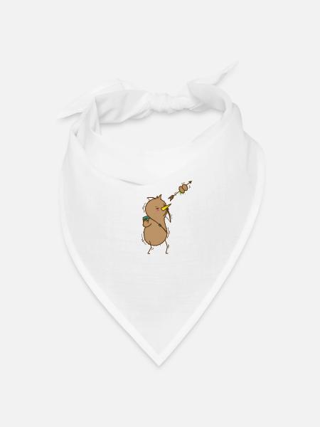Kiwi mit Pfeil und Bogen Vogel und Frucht - Bandana Dreieckstuch - Weiß