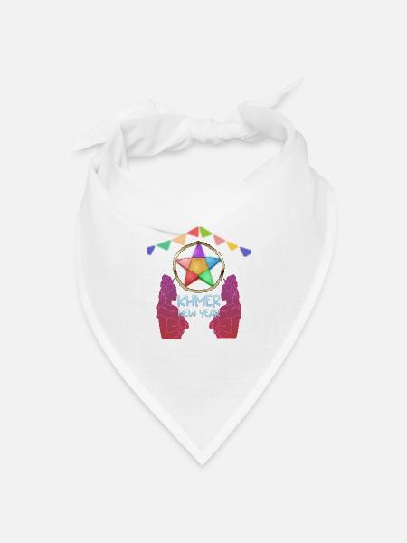 Kambodscha Khmer Neujahr Choul Chnam I Geschenk - Bandana Dreieckstuch - Weiß