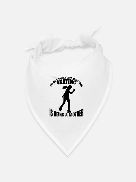 Rollschuh Inline Skater Geschenk skaten Inliner - Bandana Dreieckstuch - Weiß