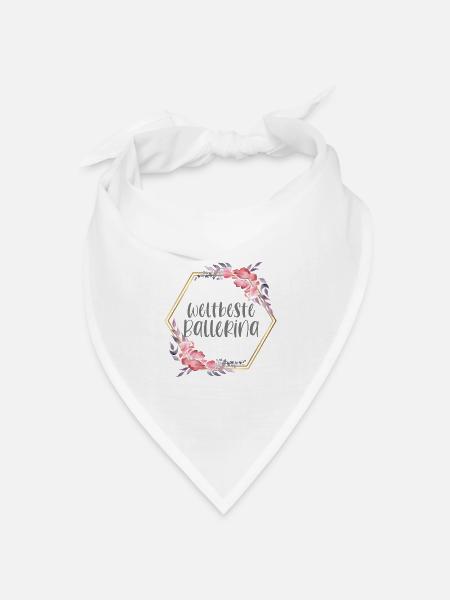 Weltbeste Ballerina Ballett Hobby Geschenk - Bandana Dreieckstuch - Weiß
