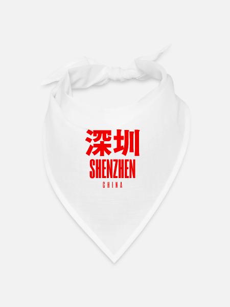 Shenzhen China - Bandana Dreieckstuch - Weiß