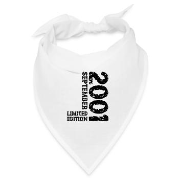 2001 September Limited Edition 22. Geburtstag Deko - Bandana Dreieckstuch - Weiß - Vorne