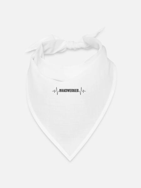 Handwerker Herzschlag - Bandana Dreieckstuch - Weiß