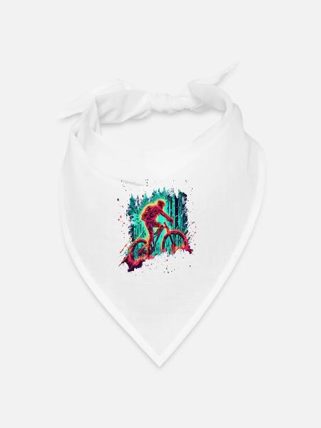 Mystischer Mountainbiker Downhill MTB - Bandana Dreieckstuch - Weiß