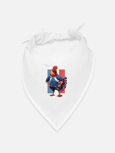 Französisches Herren Rugby France Rooster Trikot 2023 - Bandana Dreieckstuch - Weiß