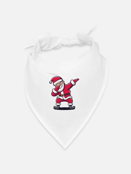 Dabbing Santa Claus Dab Weihnachtsmann Nikolaus - Bandana Dreieckstuch - Weiß