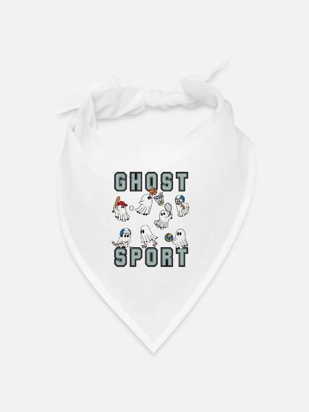 Geist Sport Halloween niedliche Geister - Bandana Dreieckstuch - Weiß