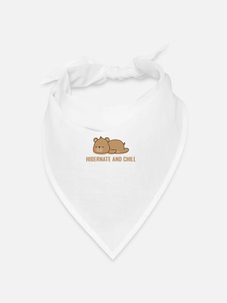 Hibernate and chill Pyjama Schlafanzug - Bandana Dreieckstuch - Weiß
