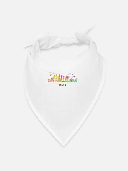 Mailänder Skyline Stadtbild Mailand - Bandana Dreieckstuch - Weiß