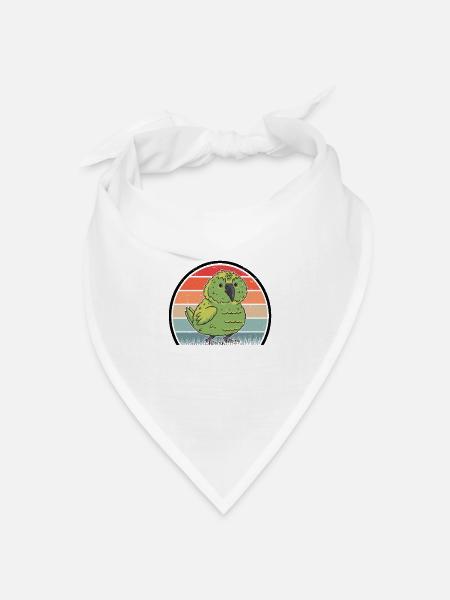 Kakapo Retro Nachtpapagei Vintage - Bandana Dreieckstuch - Weiß