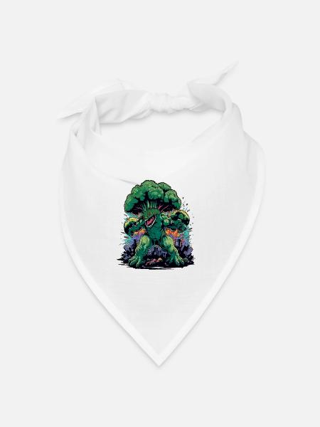Brokkozilla riesen Brokkoli Monster - Bandana Dreieckstuch - Weiß