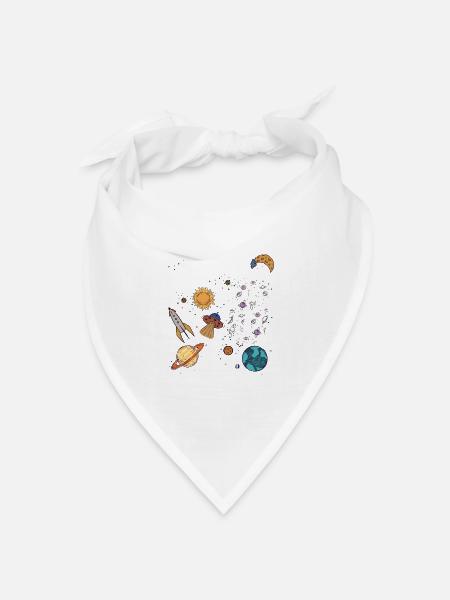 Ich bin 6 Auf in neue Dimensionen 6. Geburtstag - Bandana Dreieckstuch - Weiß