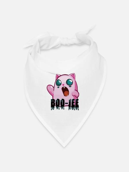 Boo-jee Katze Gespenst pink - Bandana Dreieckstuch - Weiß