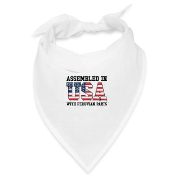 Peruanischer amerikanischer Patriot USA Gewachsen - Bandana Dreieckstuch - Weiß - Vorne