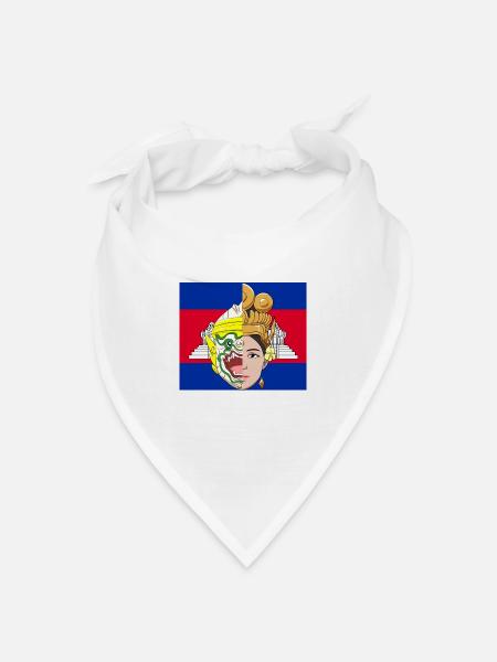 Kambodscha Reamker Tanz Khmer Apsara I Geschenk - Bandana Dreieckstuch - Weiß