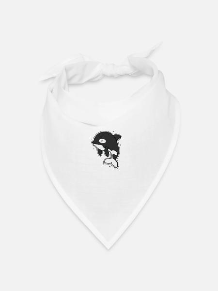 Orca sieht aus wie ein Delfin - Bandana Dreieckstuch - Weiß