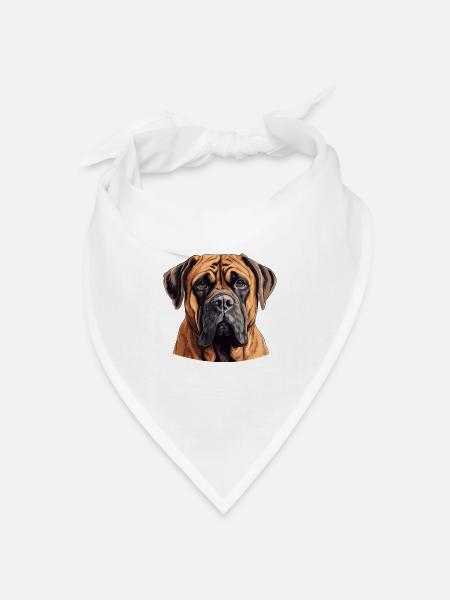 Hund Boerboel - Bandana Dreieckstuch - Weiß