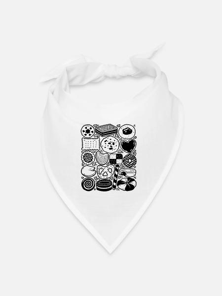 Kekse - Bandana Dreieckstuch - Weiß